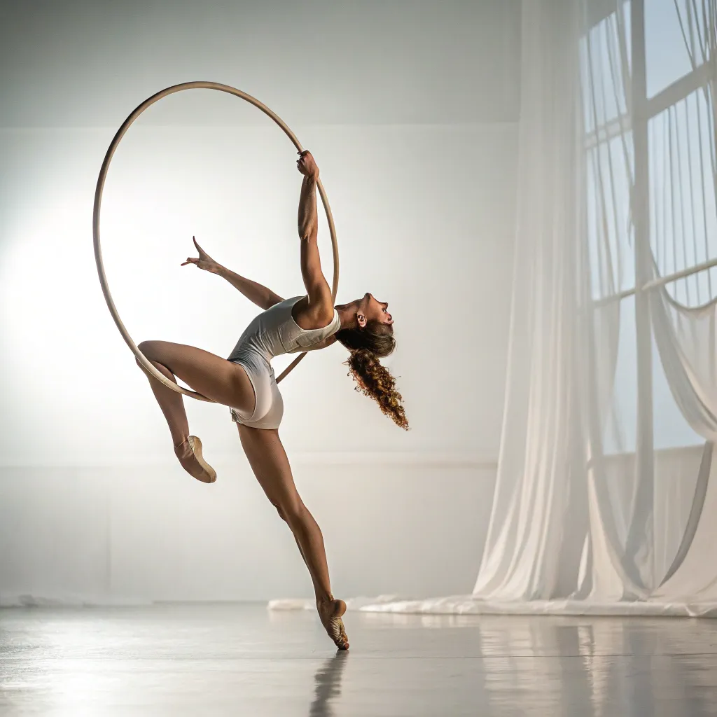 Graceful performance on the hoop